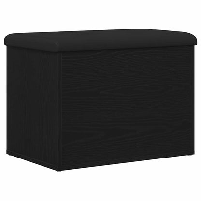 Sitzbank mit Stauraum Schwarz Eichen-Optik 62 x 42 x 45 cm
