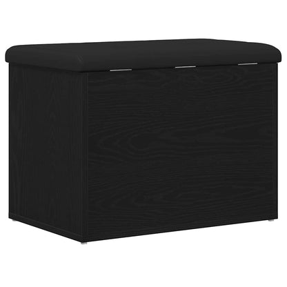 Sitzbank mit Stauraum Schwarz Eichen-Optik 62 x 42 x 45 cm