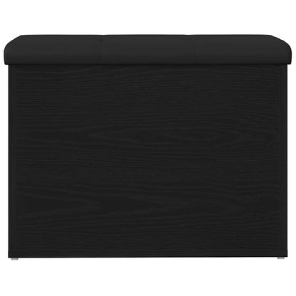Sitzbank mit Stauraum Schwarz Eichen-Optik 62 x 42 x 45 cm