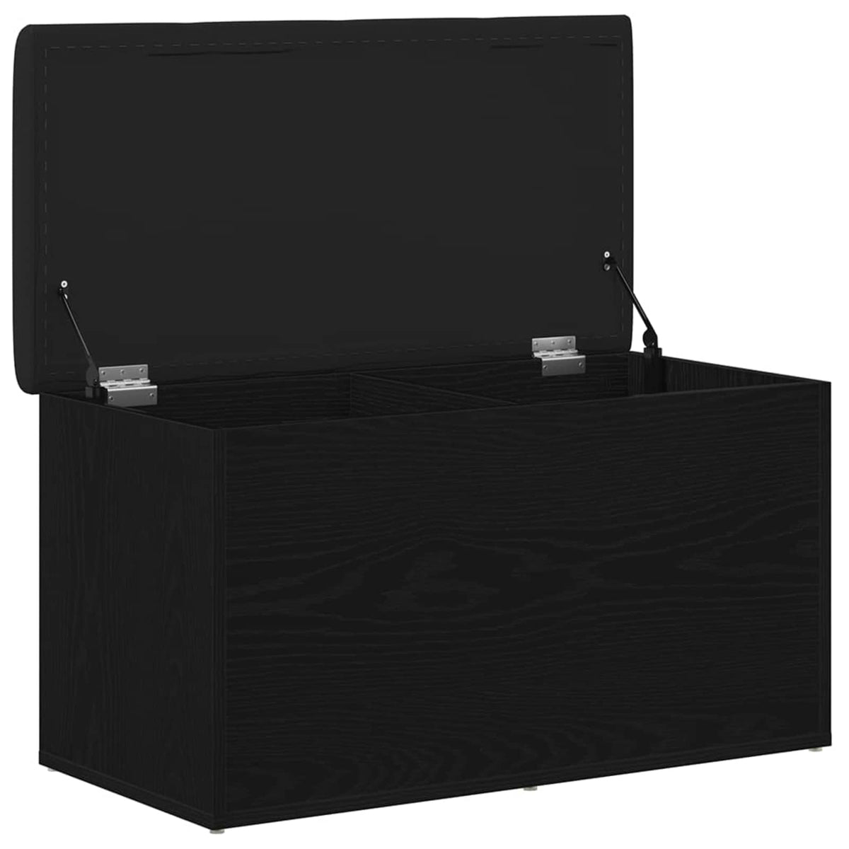 Sitzbank mit Stauraum Schwarz Eichen-Optik 82 x 42 x 45 cm