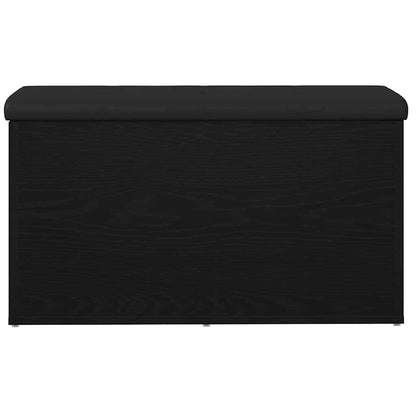 Sitzbank mit Stauraum Schwarz Eichen-Optik 82 x 42 x 45 cm