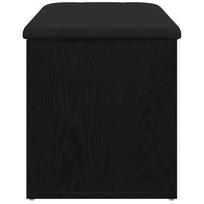 Sitzbank mit Stauraum Schwarz Eichen-Optik 82 x 42 x 45 cm