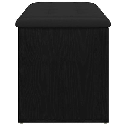 Sitzbank mit Stauraum Schwarz Eichen-Optik 102 x 42 x 45 cm