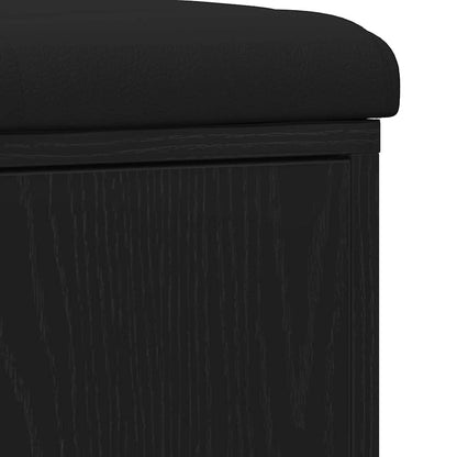 Sitzbank mit Stauraum Schwarz Eichen-Optik 102 x 32 x 50 cm