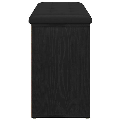 Sitzbank mit Stauraum Schwarz Eichen-Optik 102 x 32 x 50 cm