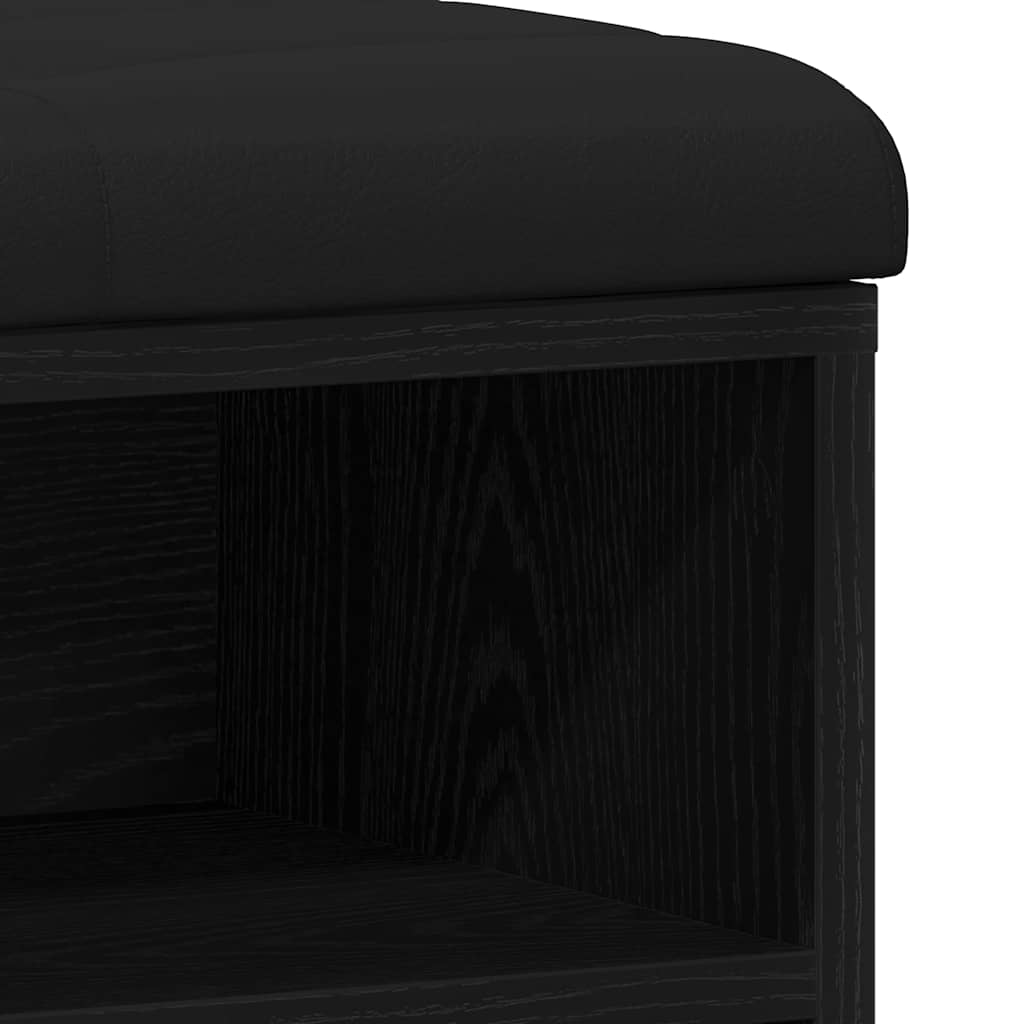 Schuhbank Schwarz Eichen-Optik 82 x 32 x 50 cm Holzwerkstoff