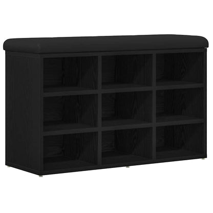 Schuhbank Schwarz Eichen-Optik 82 x 32 x 50 cm Holzwerkstoff