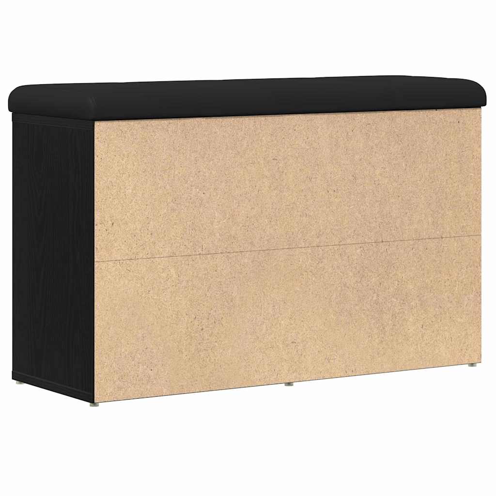 Schuhbank Schwarz Eichen-Optik 82 x 32 x 50 cm Holzwerkstoff