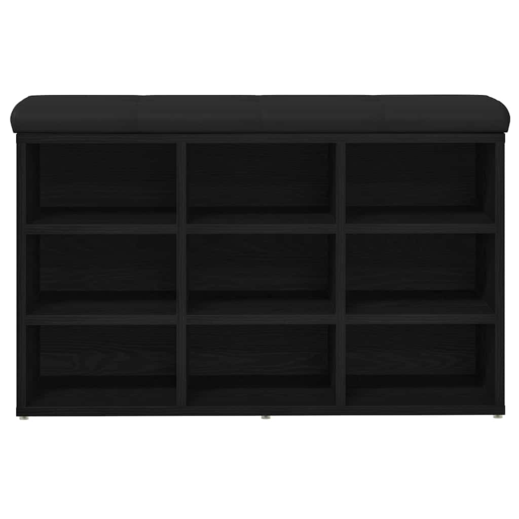 Schuhbank Schwarz Eichen-Optik 82 x 32 x 50 cm Holzwerkstoff