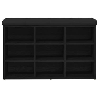 Schuhbank Schwarz Eichen-Optik 82 x 32 x 50 cm Holzwerkstoff