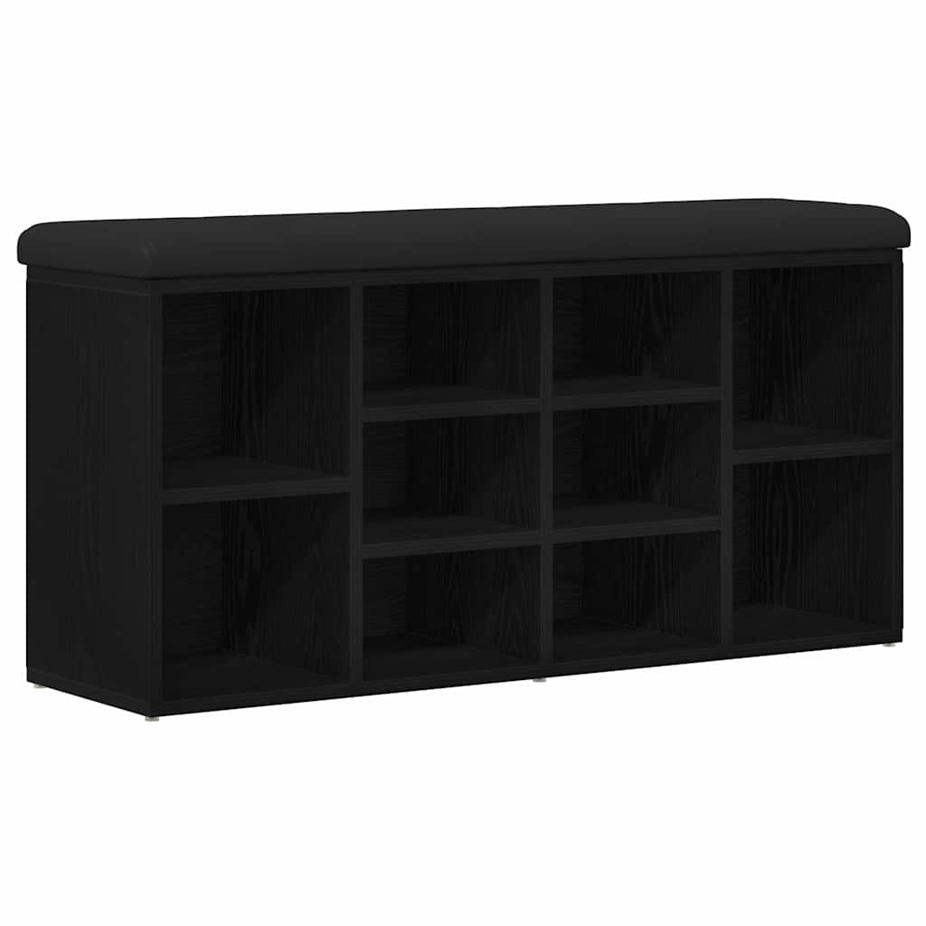 Schuhbank Schwarz Eichen-Optik 102 x 32 x 50 cm Holzwerkstoff