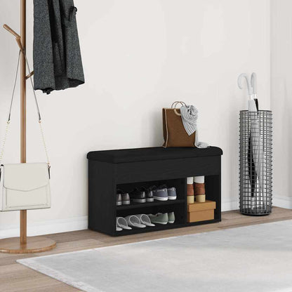 Schuhbank Schwarz Eichen-Optik 80 x 30 x 45 cm Holzwerkstoff