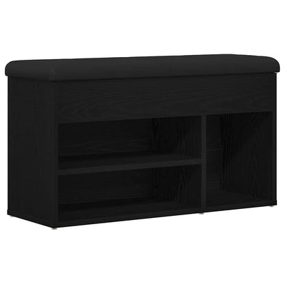 Schuhbank Schwarz Eichen-Optik 80 x 30 x 45 cm Holzwerkstoff