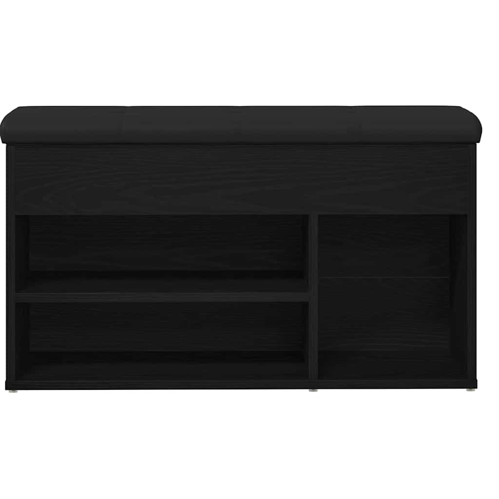 Schuhbank Schwarz Eichen-Optik 80 x 30 x 45 cm Holzwerkstoff