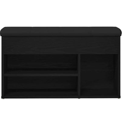 Schuhbank Schwarz Eichen-Optik 80 x 30 x 45 cm Holzwerkstoff