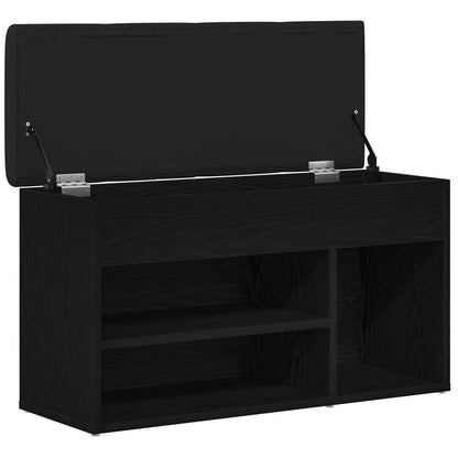 Schuhbank Schwarz Eichen-Optik 80 x 30 x 45 cm Holzwerkstoff