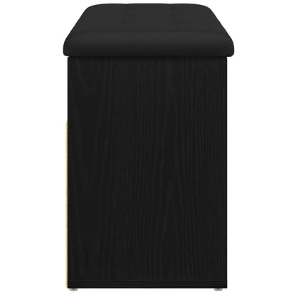 Schuhbank Schwarz Eichen-Optik 80 x 30 x 45 cm Holzwerkstoff