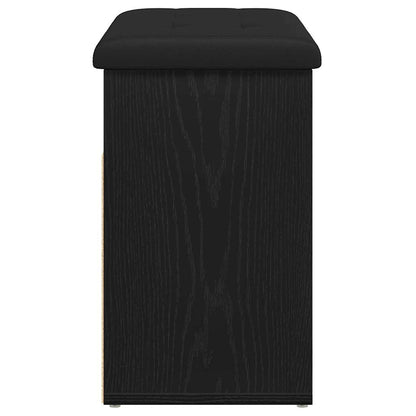 Sitzbank mit Stauraum Schwarz Eichen-Optik 62 x 32 x 50 cm