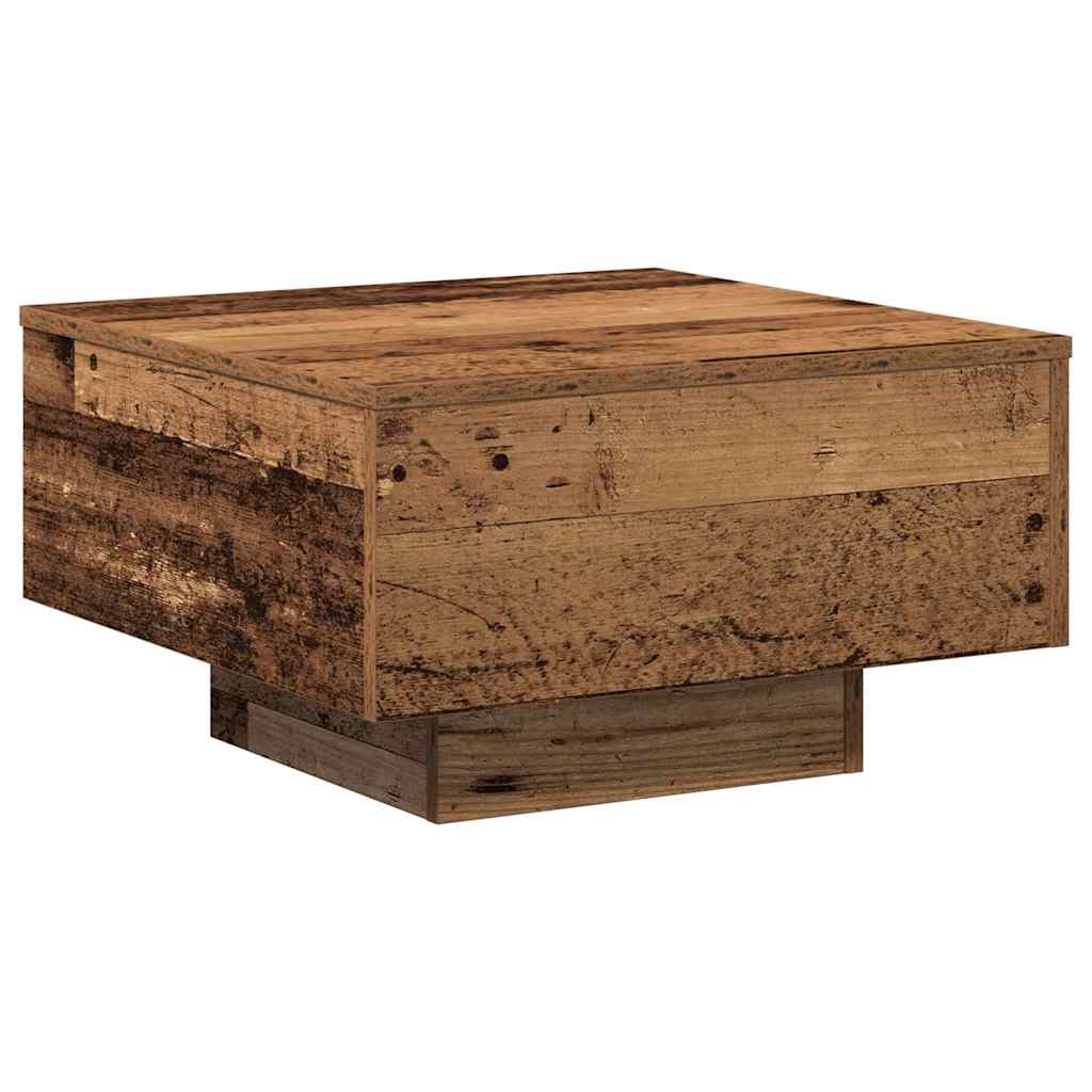 Table basse, bois vieilli, 55x55x31 cm, bois manufacturé