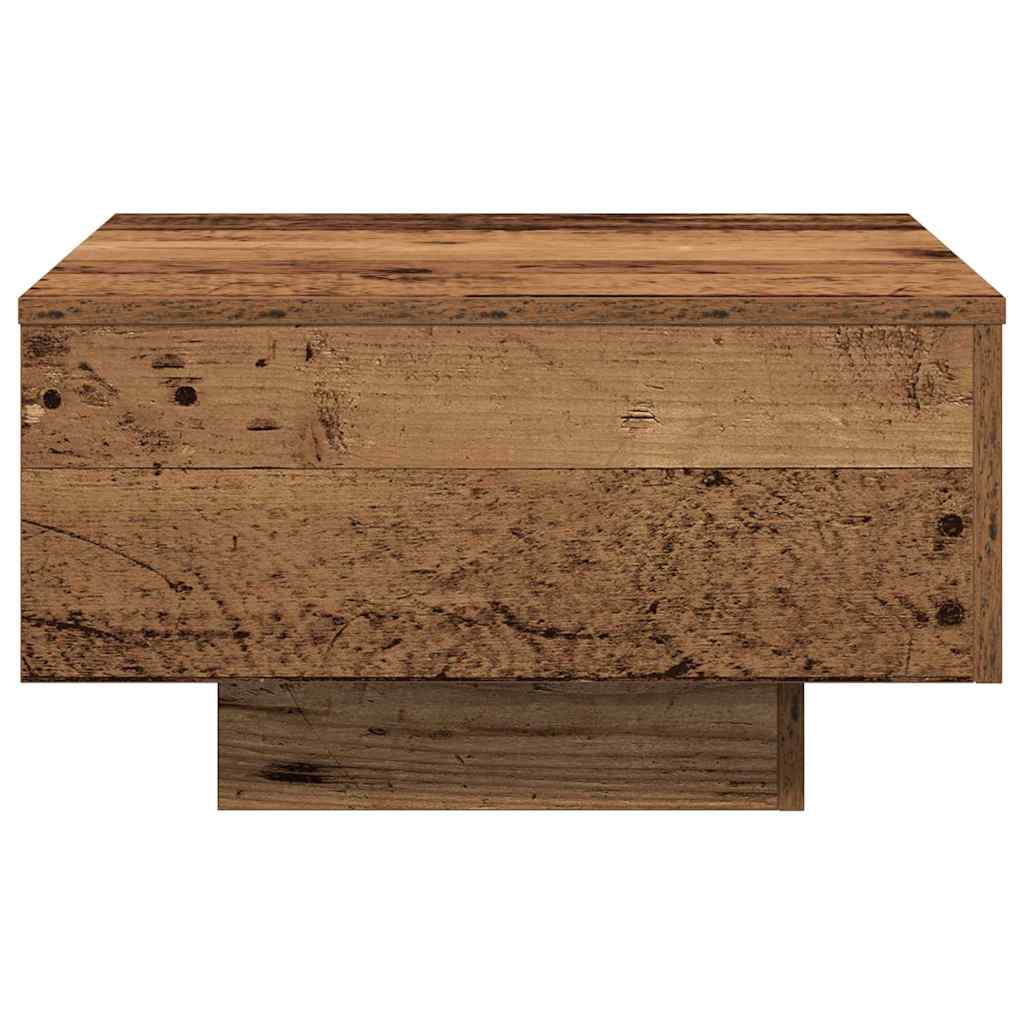 Table basse, bois vieilli, 55x55x31 cm, bois manufacturé