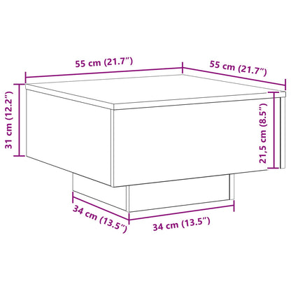 Schwarz Eichen-Optik 55 x 55 x 31 cm Holzwerkstoff