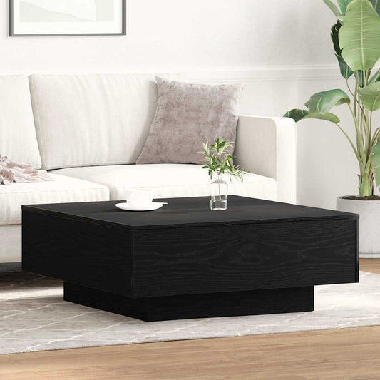 Couchtisch Schwarz Eichen-Optik 80 x 80 x 31 cm Holzwerkstoff