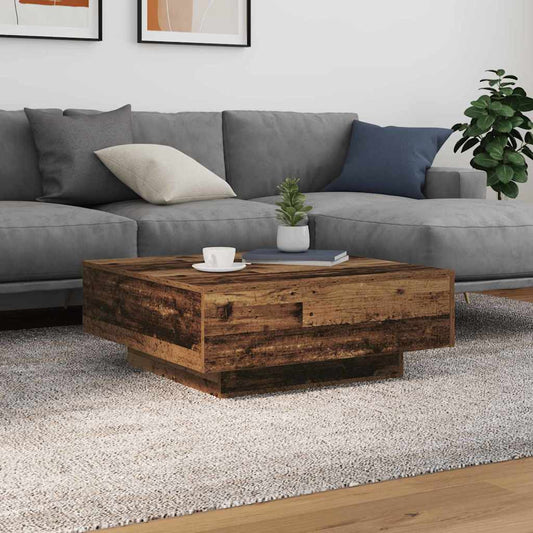 Couchtisch Altes Holz und Blau 80 x 80 x 31 cm Holzwerkstoff
