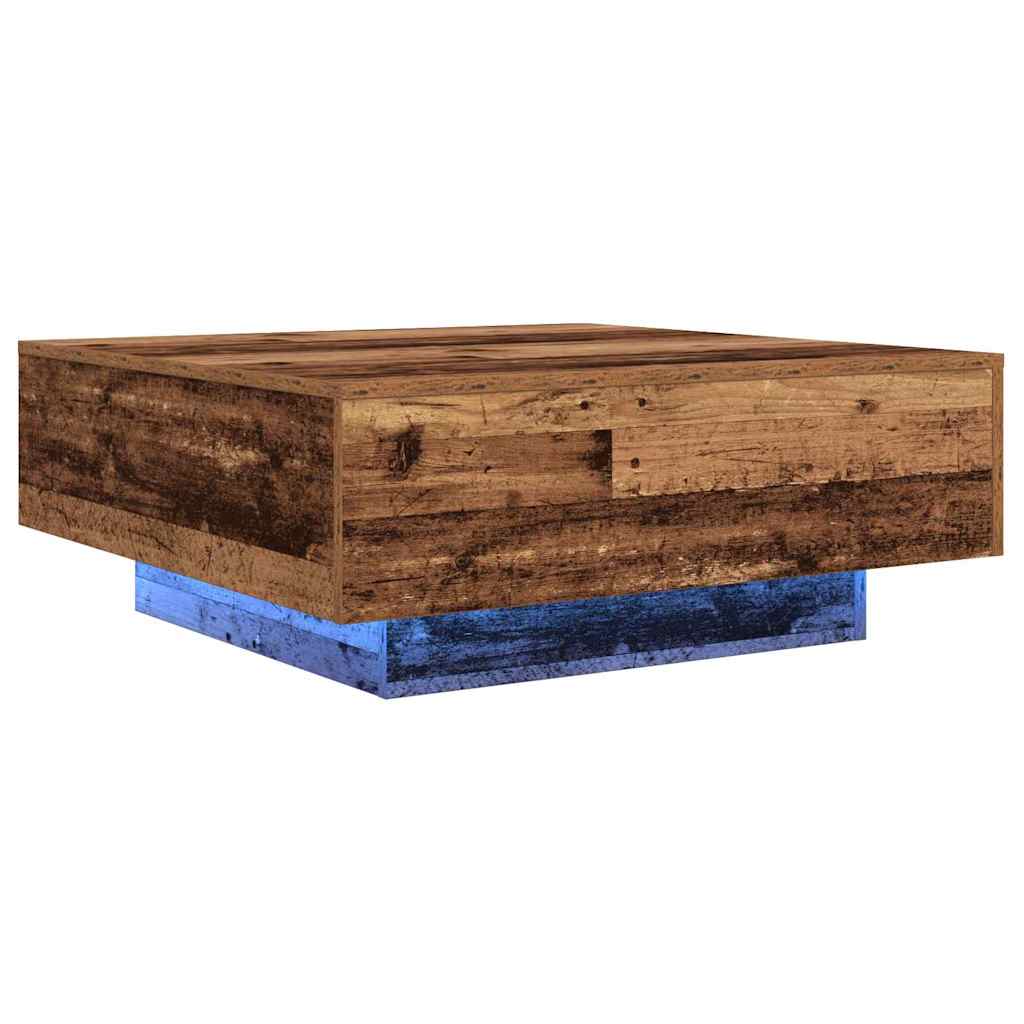 Couchtisch Altes Holz und Blau 80 x 80 x 31 cm Holzwerkstoff