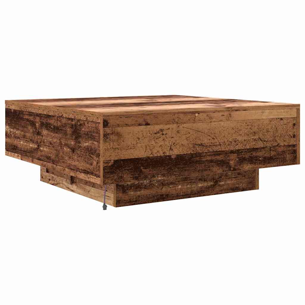 Couchtisch Altes Holz und Blau 80 x 80 x 31 cm Holzwerkstoff