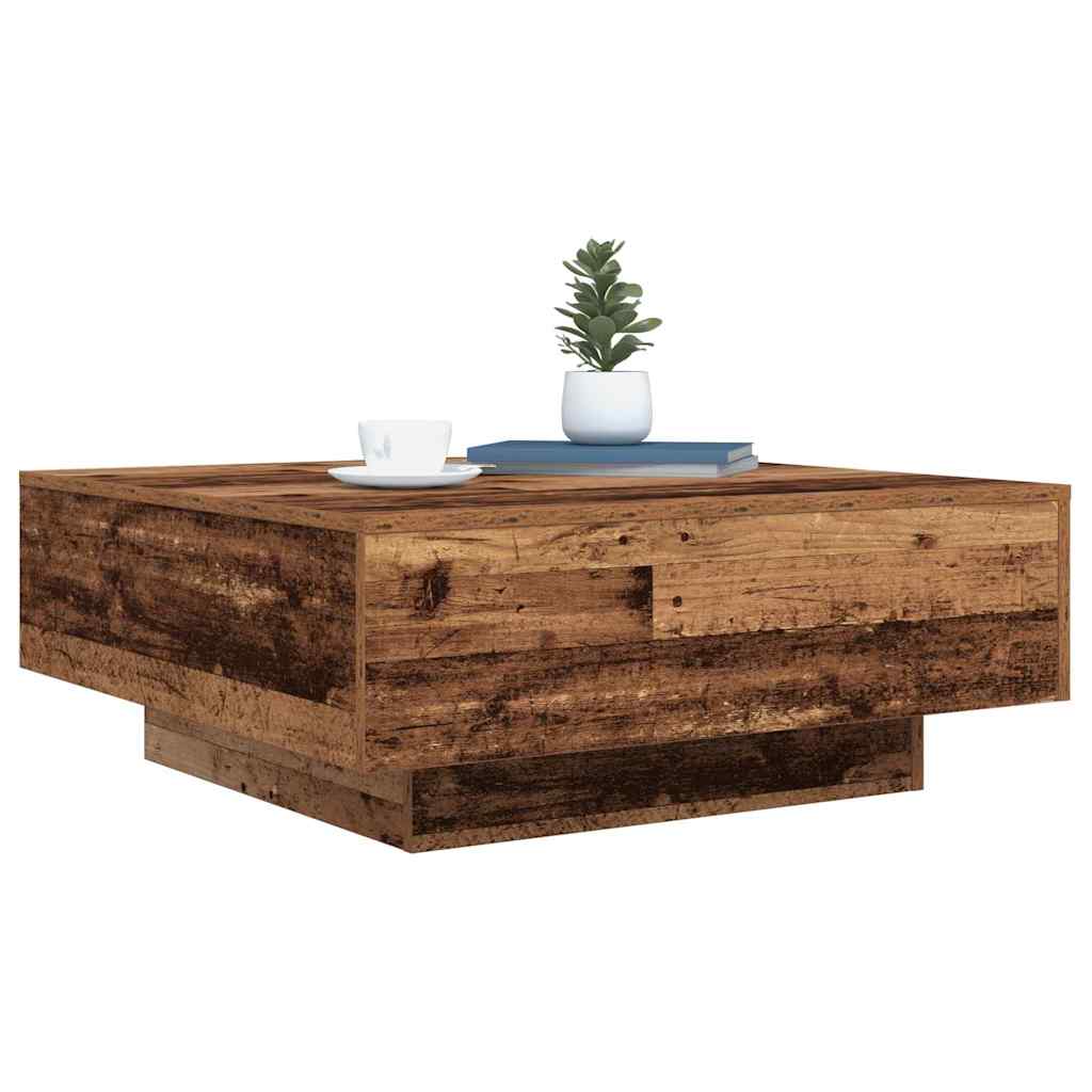 Couchtisch Altes Holz und Blau 80 x 80 x 31 cm Holzwerkstoff