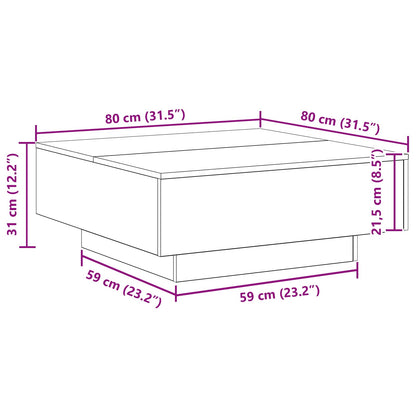 Artisan-Eiche 80 x 80 x 31 cm Holzwerkstoff