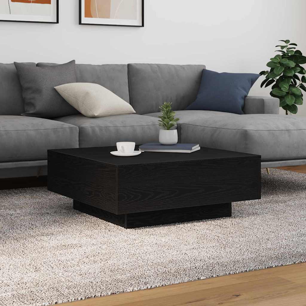 Schwarz Eichen-Optik 80 x 80 x 31 cm Holzwerkstoff
