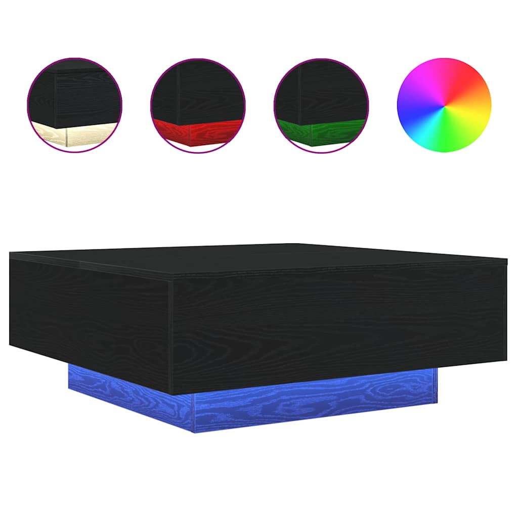 Schwarz Eichen-Optik 80 x 80 x 31 cm Holzwerkstoff