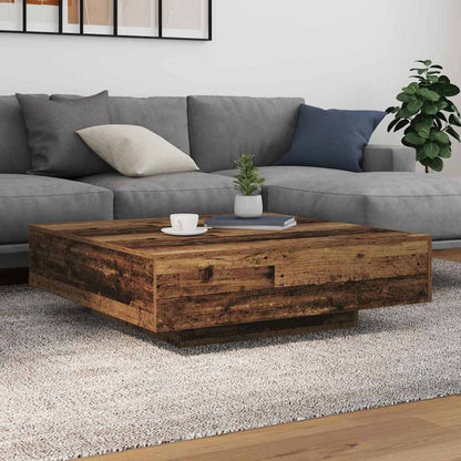 Couchtisch mit LED-Streifen Altholz 100 x 100 x 31 cm