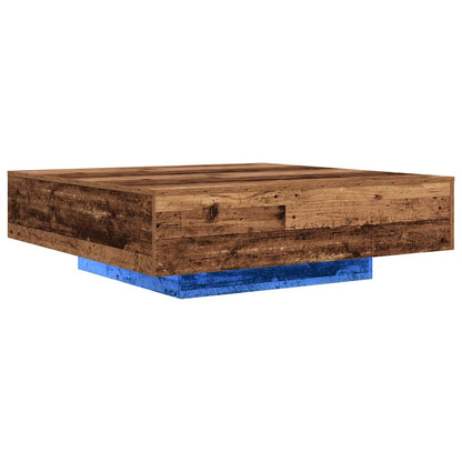 Couchtisch mit LED-Streifen Altholz 100 x 100 x 31 cm
