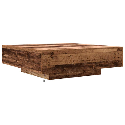 Couchtisch mit LED-Streifen Altholz 100 x 100 x 31 cm