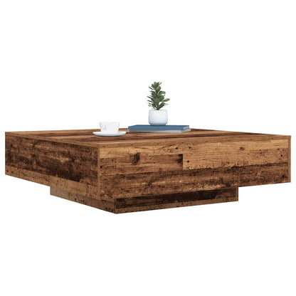 Couchtisch mit LED-Streifen Altholz 100 x 100 x 31 cm