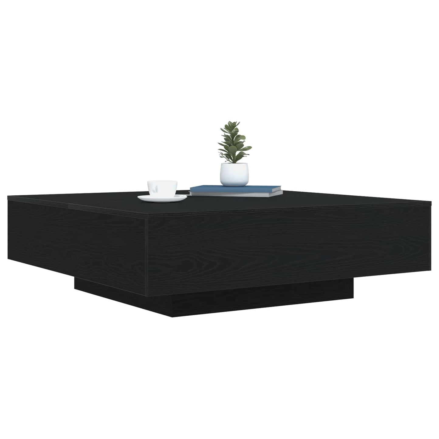 Couchtisch mit LED-Streifen Schwarz Eichen-Optik Holzwerkstoff