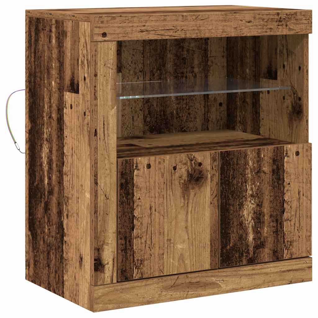 LED-Sideboard Braun 60,5 x 37 x 67 cm Holzwerkstoff