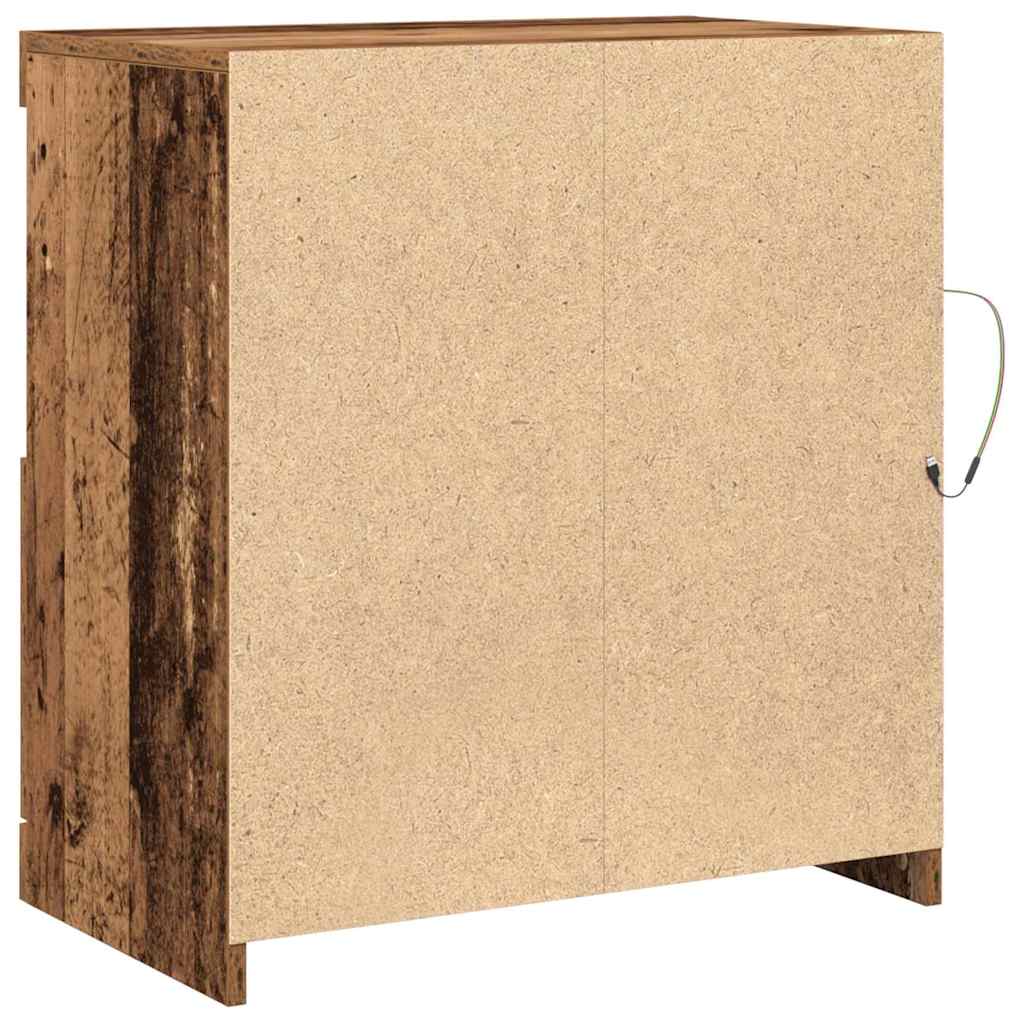 LED-Sideboard Braun 60,5 x 37 x 67 cm Holzwerkstoff