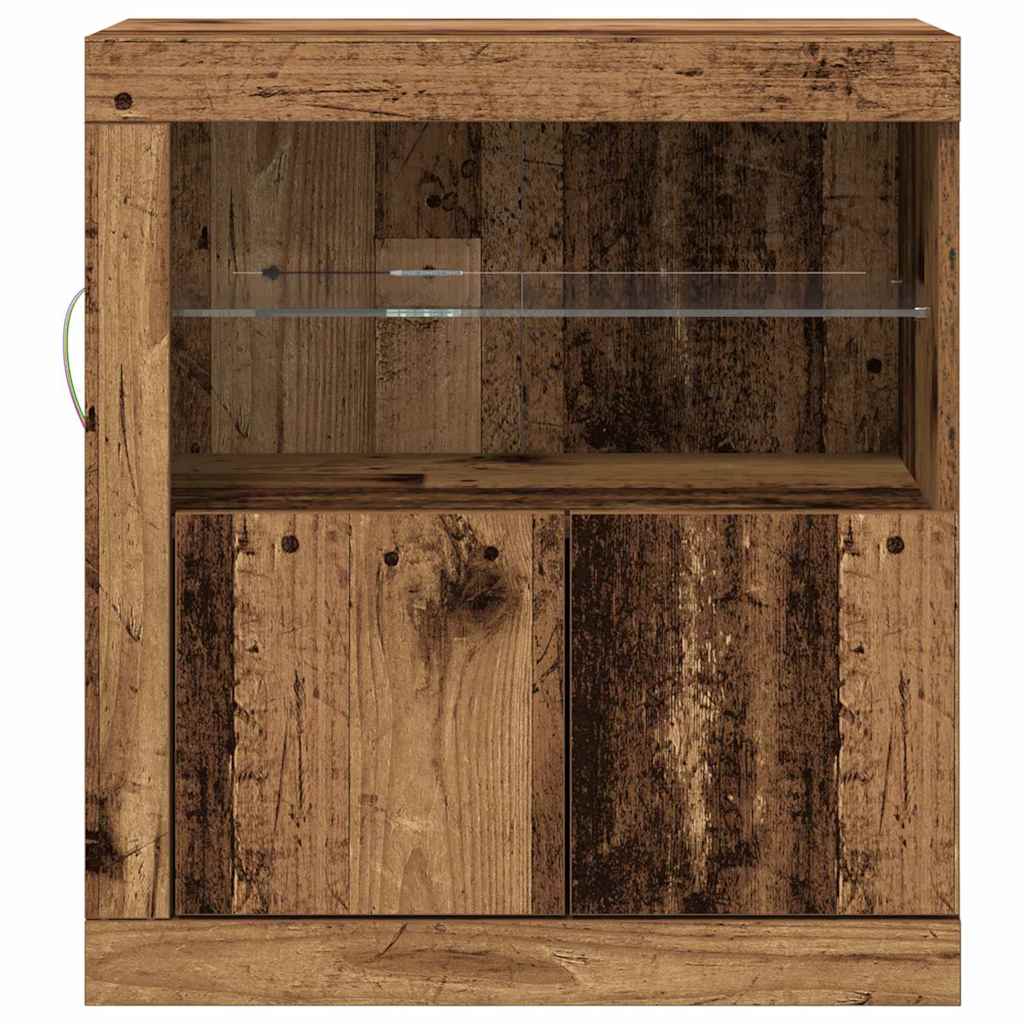 LED-Sideboard Braun 60,5 x 37 x 67 cm Holzwerkstoff