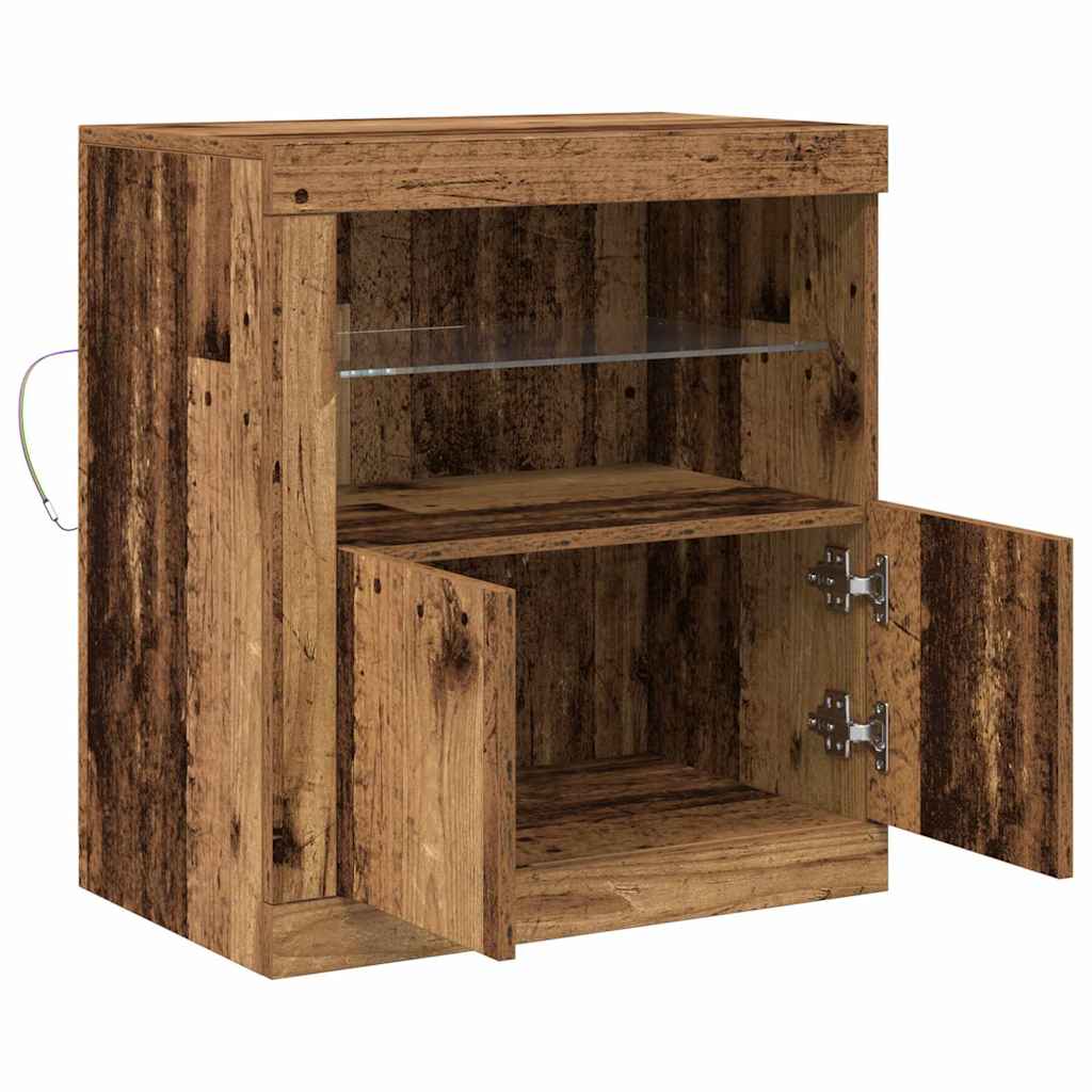 LED-Sideboard Braun 60,5 x 37 x 67 cm Holzwerkstoff
