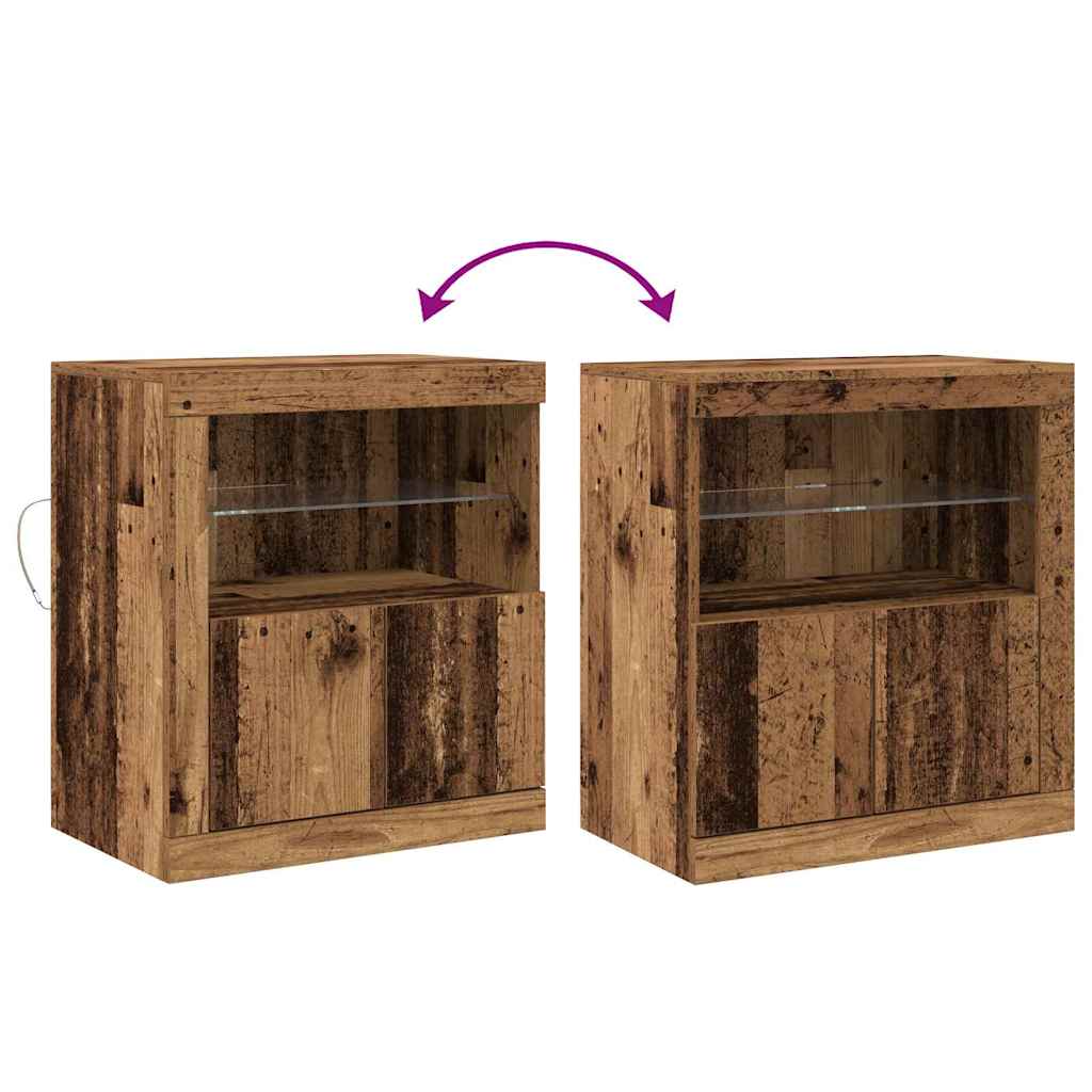 LED-Sideboard Braun 60,5 x 37 x 67 cm Holzwerkstoff
