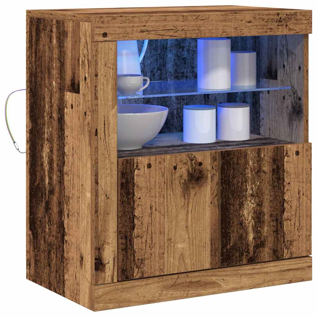 LED-Sideboard Braun 60,5 x 37 x 67 cm Holzwerkstoff