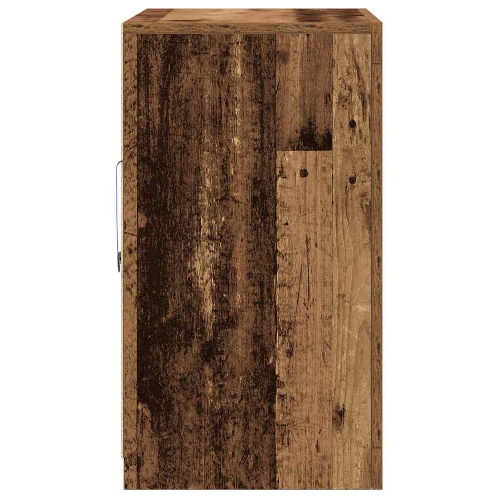 LED-Sideboard Braun 60,5 x 37 x 67 cm Holzwerkstoff