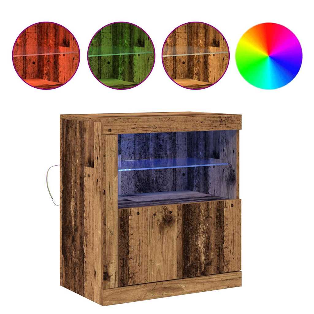 LED-Sideboard Braun 60,5 x 37 x 67 cm Holzwerkstoff