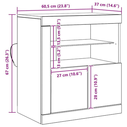 LED-Sideboard Braun 60,5 x 37 x 67 cm Holzwerkstoff