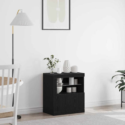 LED-Sideboard Schwarz 60,5 x 37 x 67 cm Holzwerkstoff