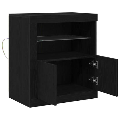 LED-Sideboard Schwarz 60,5 x 37 x 67 cm Holzwerkstoff
