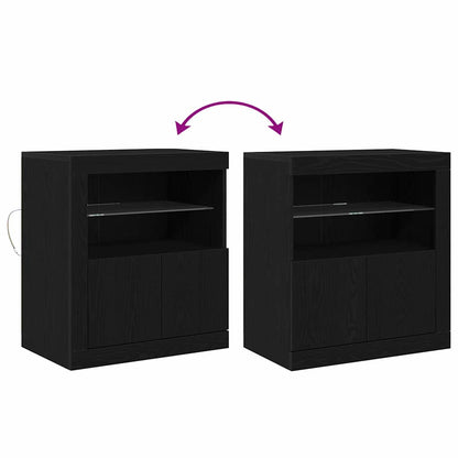 LED-Sideboard Schwarz 60,5 x 37 x 67 cm Holzwerkstoff